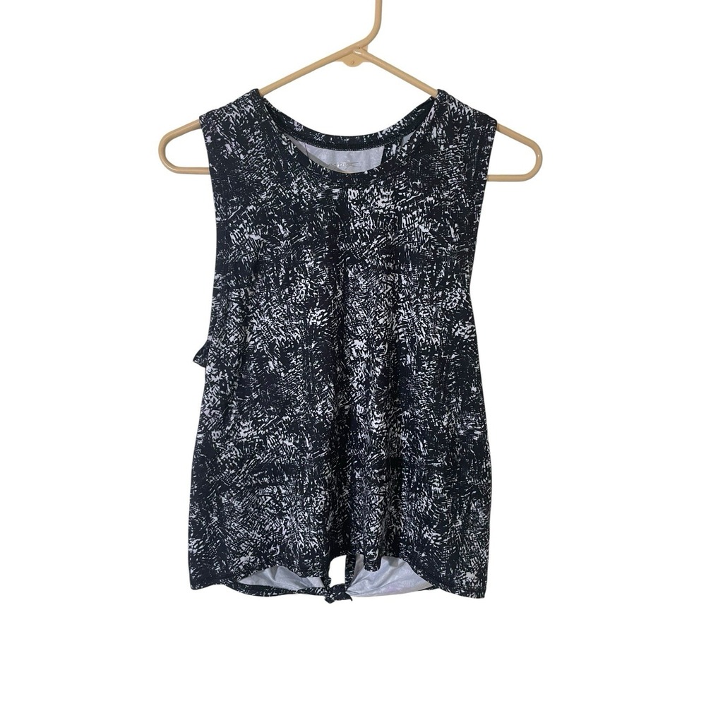 Gottex Size Small Black And White Open Tie Back Muscle Tank Top Athletic